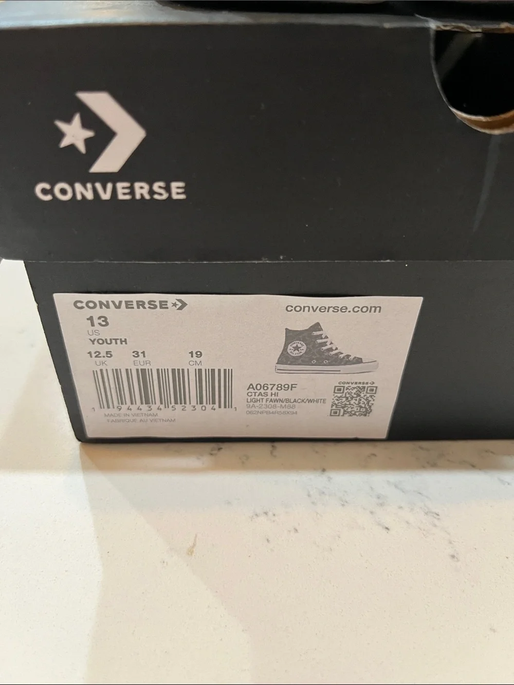 Converse High Top Sneakers - Black and White Leopard